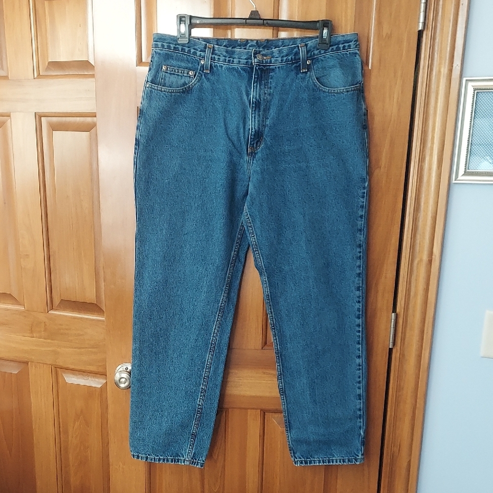 Members Mark Men's Heavy Duty Cotton Denim Blue Jeans, Size 38X31 Straight Leg
